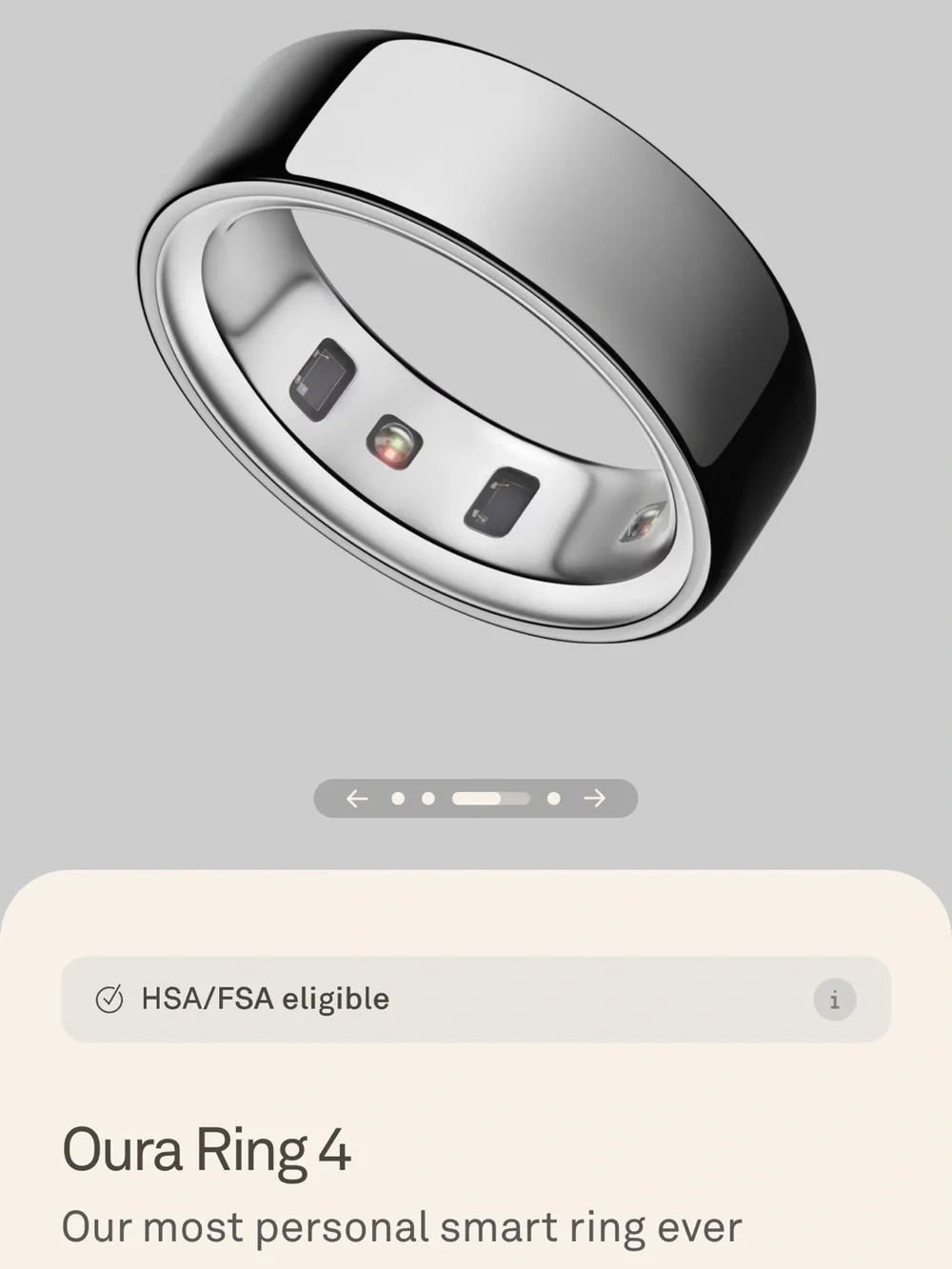 Oura Ring 4 silver - size 7